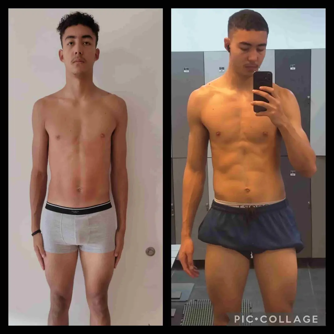 Antes e depois de goleiro aluno da Goleiro de Elite